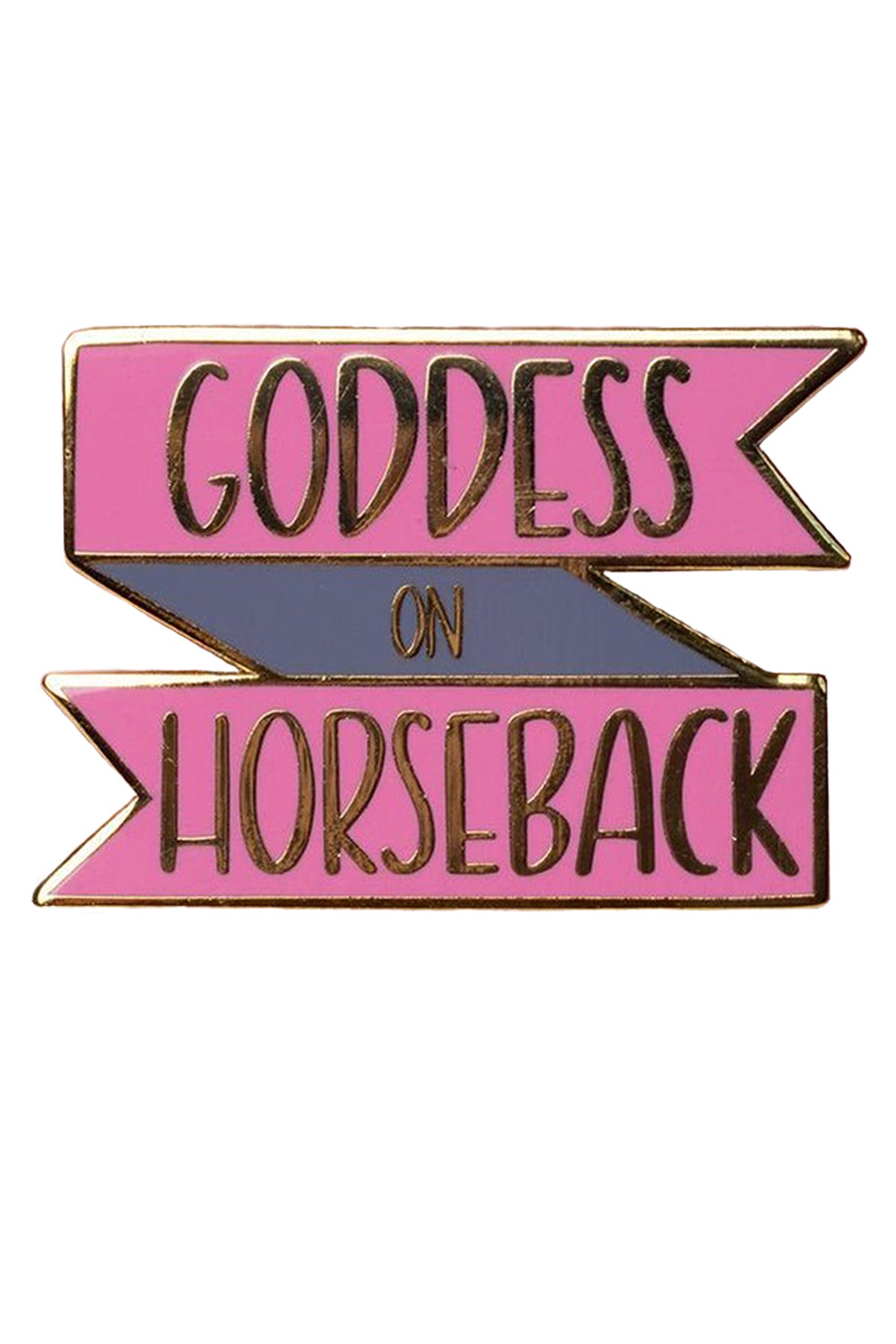 PINK GODDESS ON HORSEBACK ENAMEL PIN