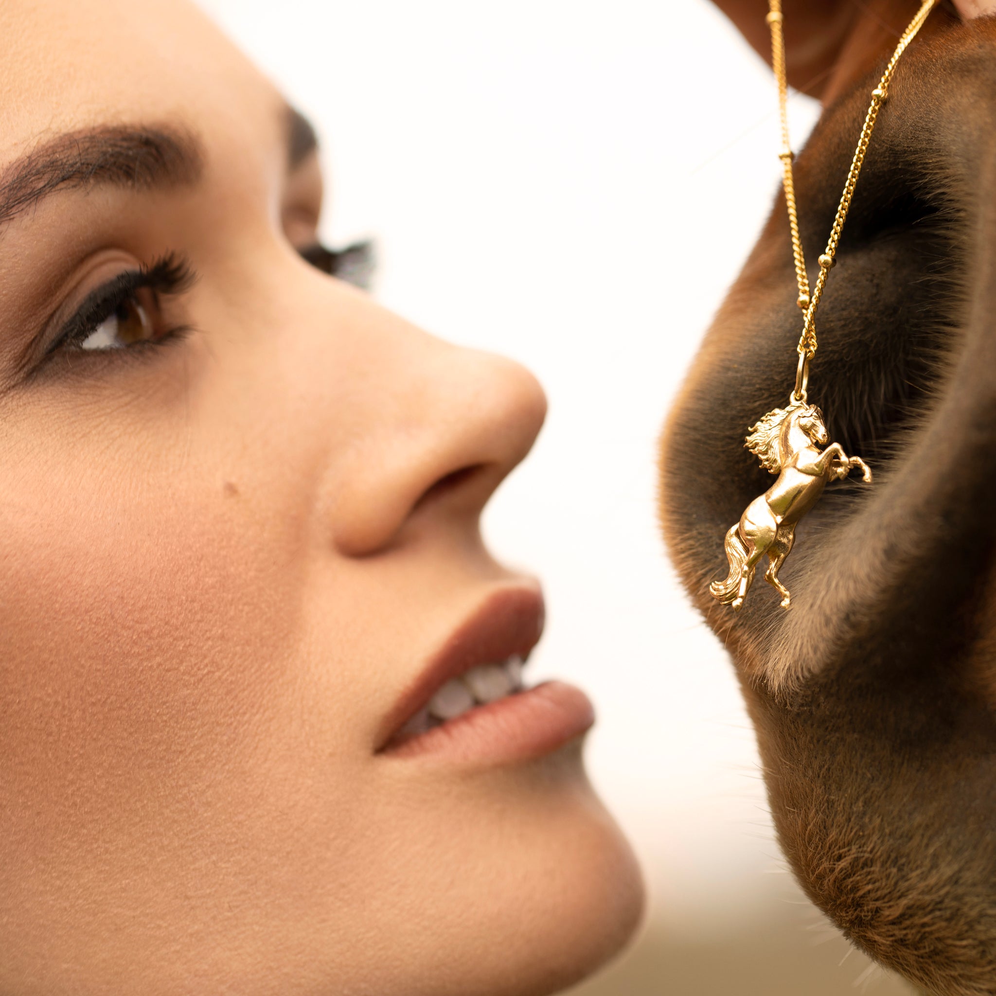 The Wild Flame - Rearing Gold Horse Pendant