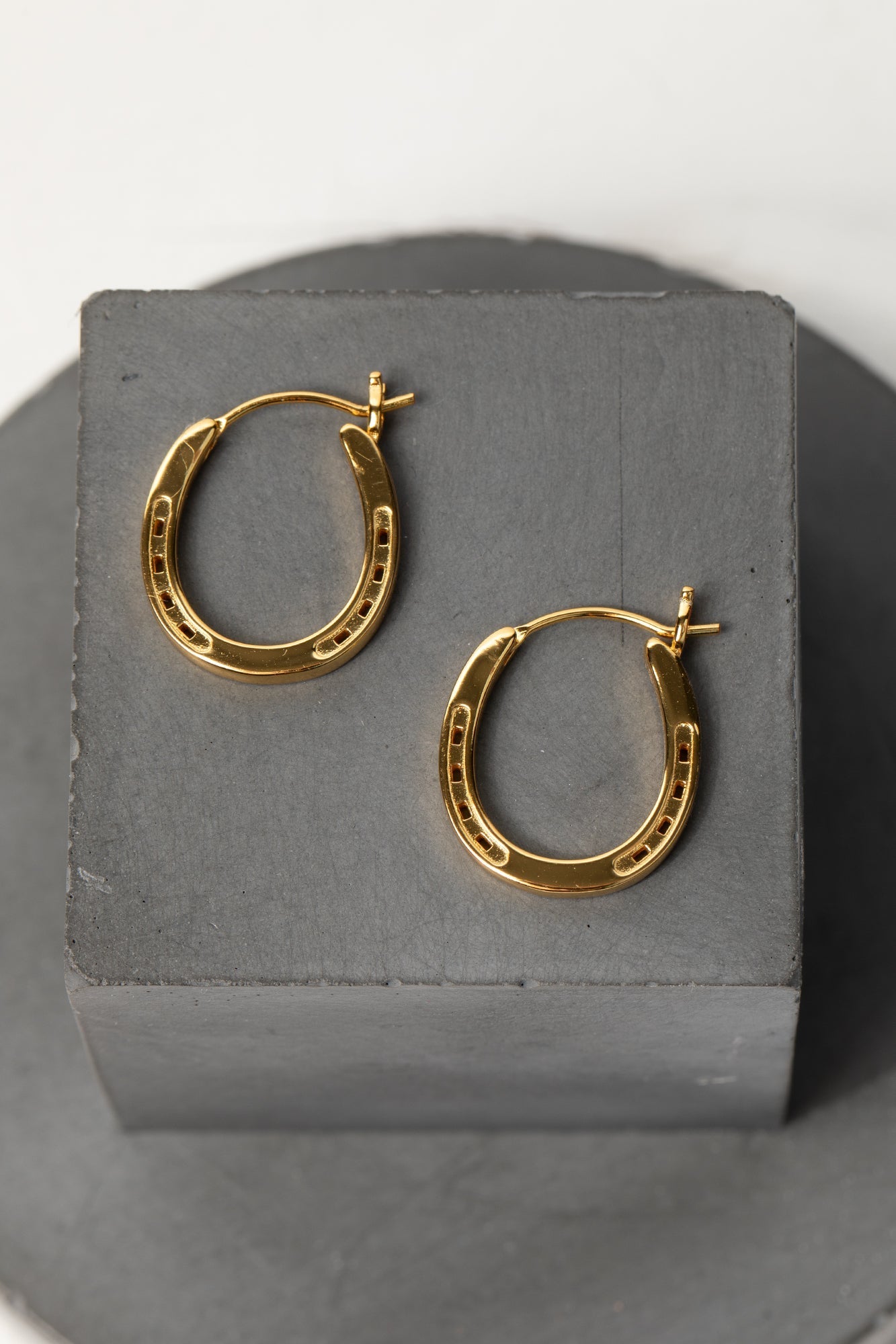 Horse Shoe Earrings in Solid Silver and Gold Vermeil - The Wild Horse Club