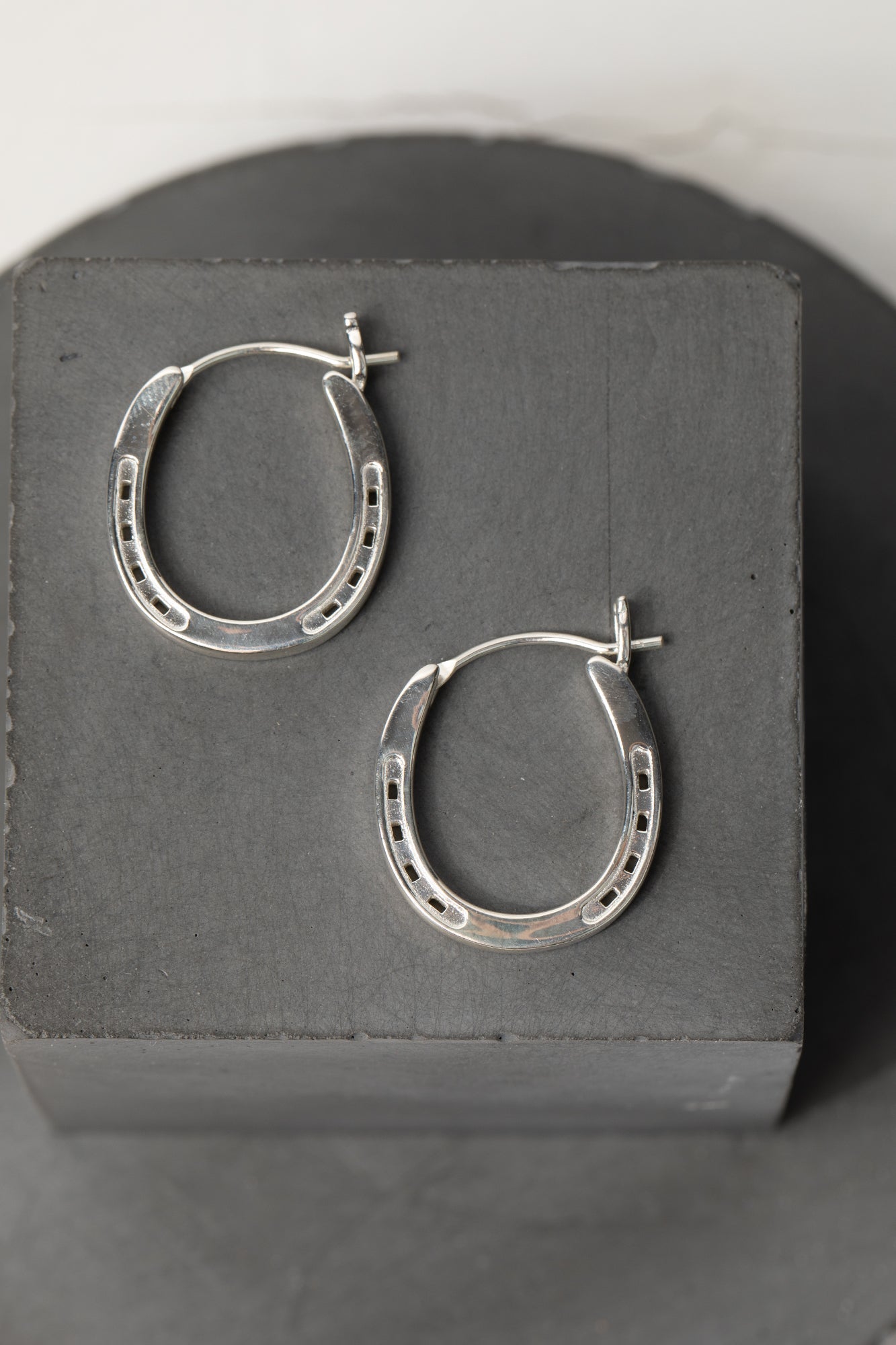 Horse Shoe Earrings in Solid Silver and Gold Vermeil - The Wild Horse Club