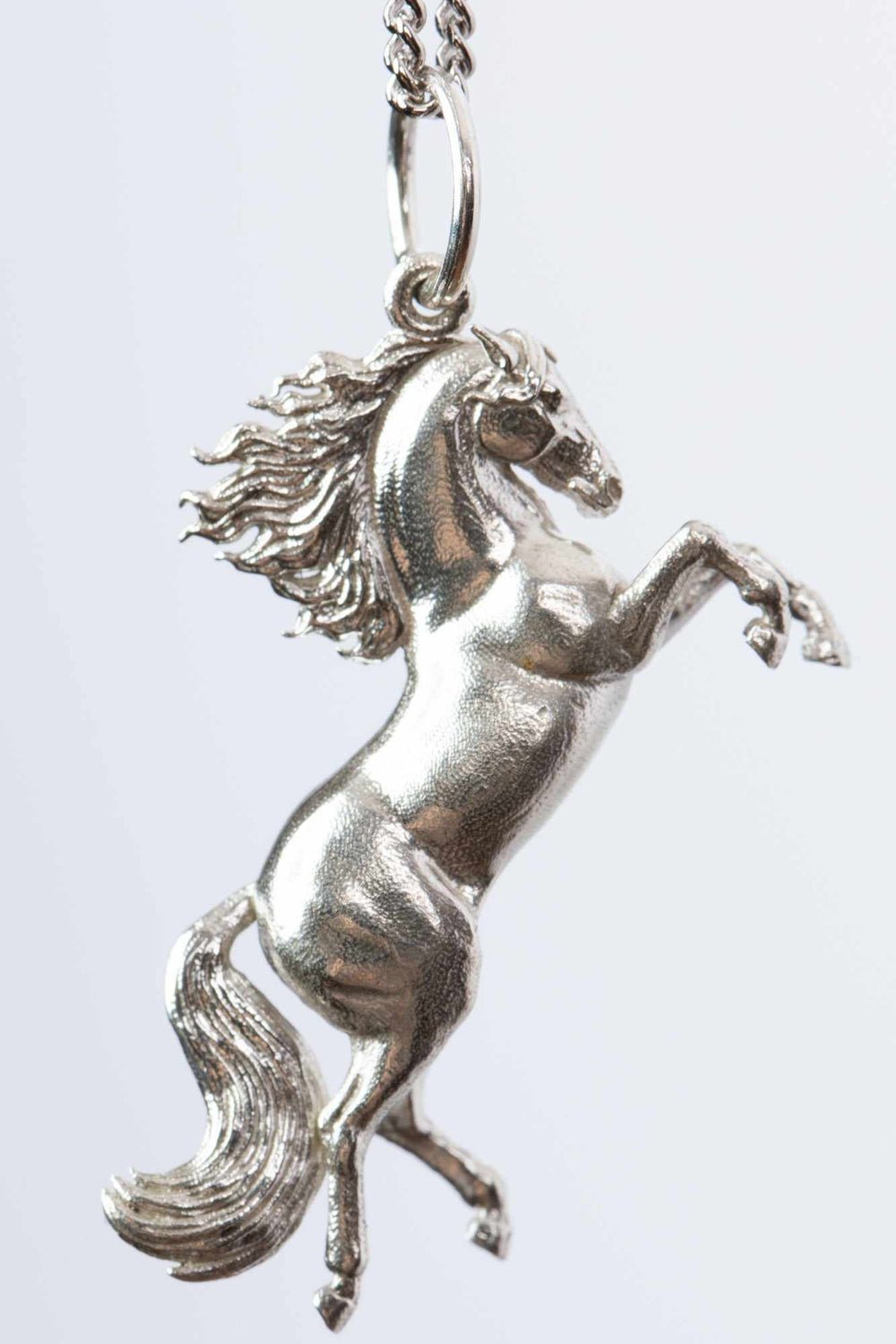 The Rearing Wild Horse Pendant- Gold Horse necklace - The Wild Horse Club